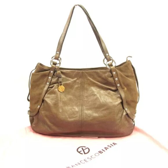 Francesco Biasia Handbags - Francesco Biasia Tote bag Green Silver Woman